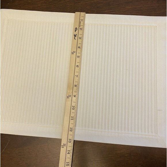 Ivory Beige White folded Ribbed Look Placements Set of 6 Spring - Picture 7 of 7